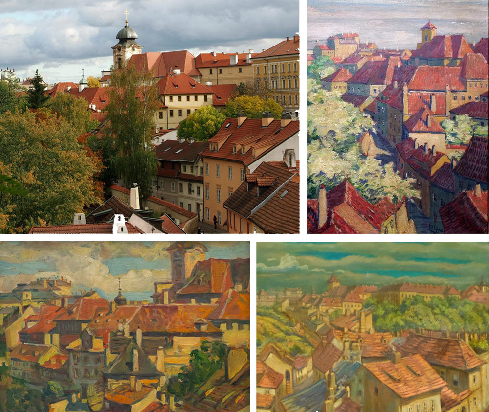 Maran Stanislav Gustav – Praha, Nový svět s dominantou kostela sv. Jana Nepomuckého na Hradčanech