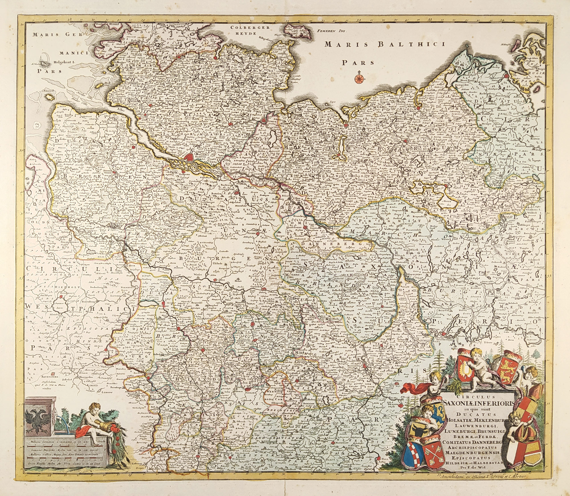 Německo, Niedersachsen – Dolnosaský kraj, Covens a Mortier, mědiryt 1750