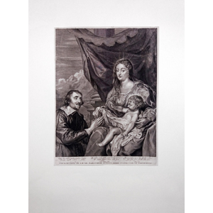 Scaglia Caesar Alexander, Waumans Coenrad, pův. mědiryt ca 1650, Opat Scaglia před Marií s dítětem