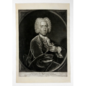 Vogel, Bernhard / Kupecký, Jan; portrét mladšího J. Bedřicha Bachofen von Echt, původní mezzotinta 1737