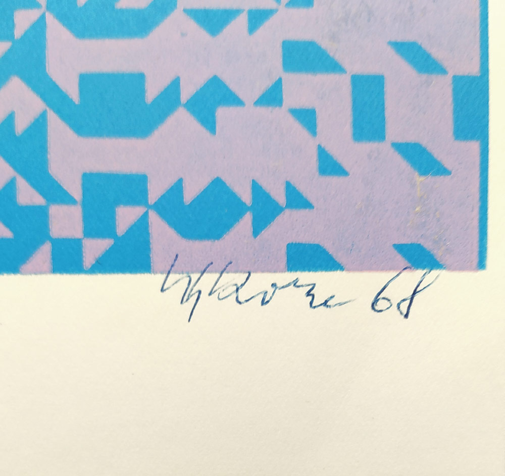 Sýkora Zdeněk – Barevná struktura, signovaná serigrafie č. 90/100, 1968