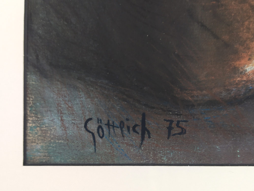 Göttlich Miroslav – Zasněná, rozměrná malba suchým pastelem, 1975