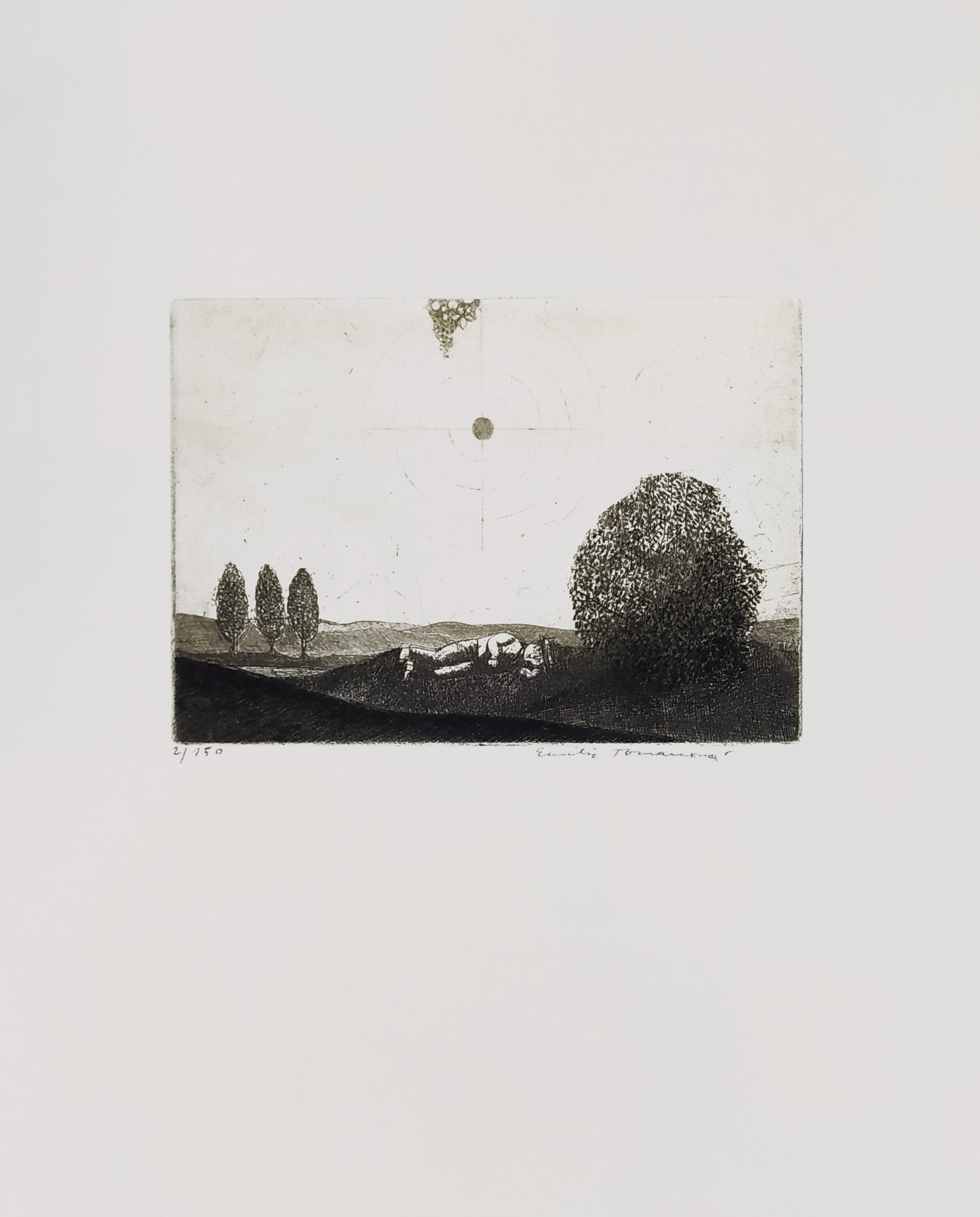 Tomanová Emilie – Mysliveček, původní barevný lept, číslováno 2/150, ca 1980