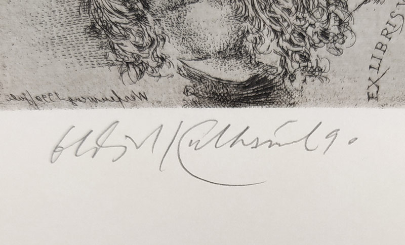 Kulhánek Oldřich – Ex libris W. Daniel, opus 167, barevný lept, 1990