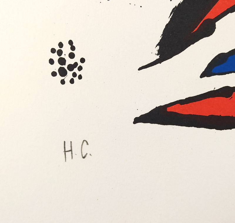 Miró Joan – L'extrême origine, původní barevná litografie, autorský tisk H.C. Hors Commerce, 1976