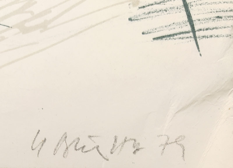 Bláha Václav – Je mi z toho zle, barevná litografie, autorský tisk, 1979