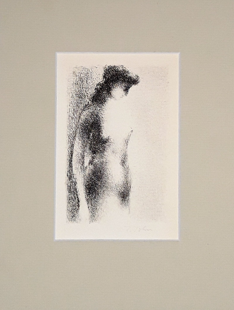 John Jiří – Dívčí akt, původní lept, ca 1970