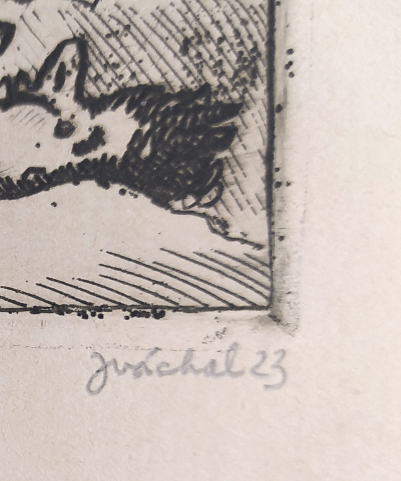 Váchal Josef – Ex libris Hanky M., původní lept, vzácné, 1923