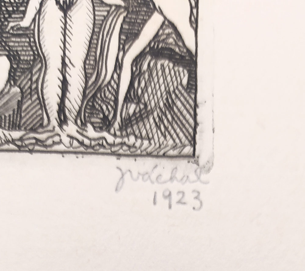 Váchal Josef – Ex libris Anna Macková, vzácné, původní lept, 1923