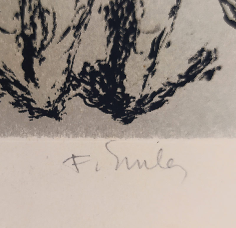 Emler František – Toaleta, původní litografie s podtiskem, 60. – 80. léta