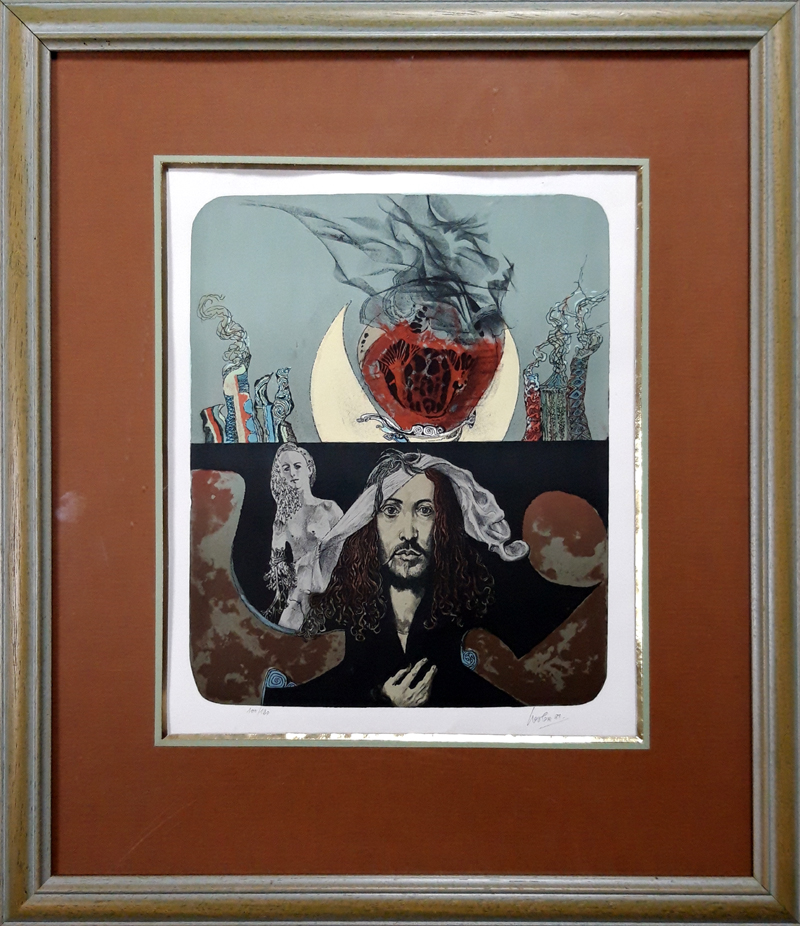 Liesler Josef – Dürerův oltář srdce, původní barevná litografie, 1981