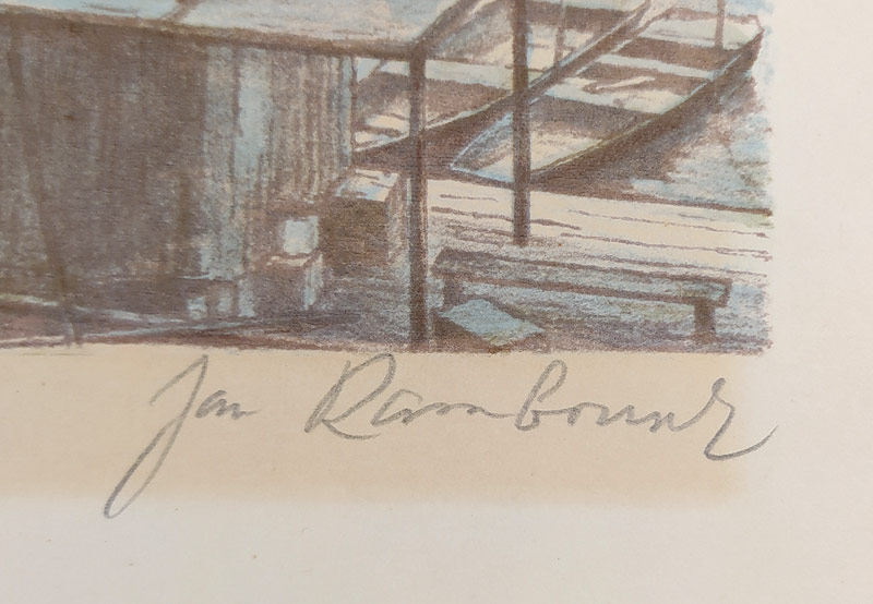 Rambousek Jan – Pohled na Karlův most, původní barevná litografie, 1970