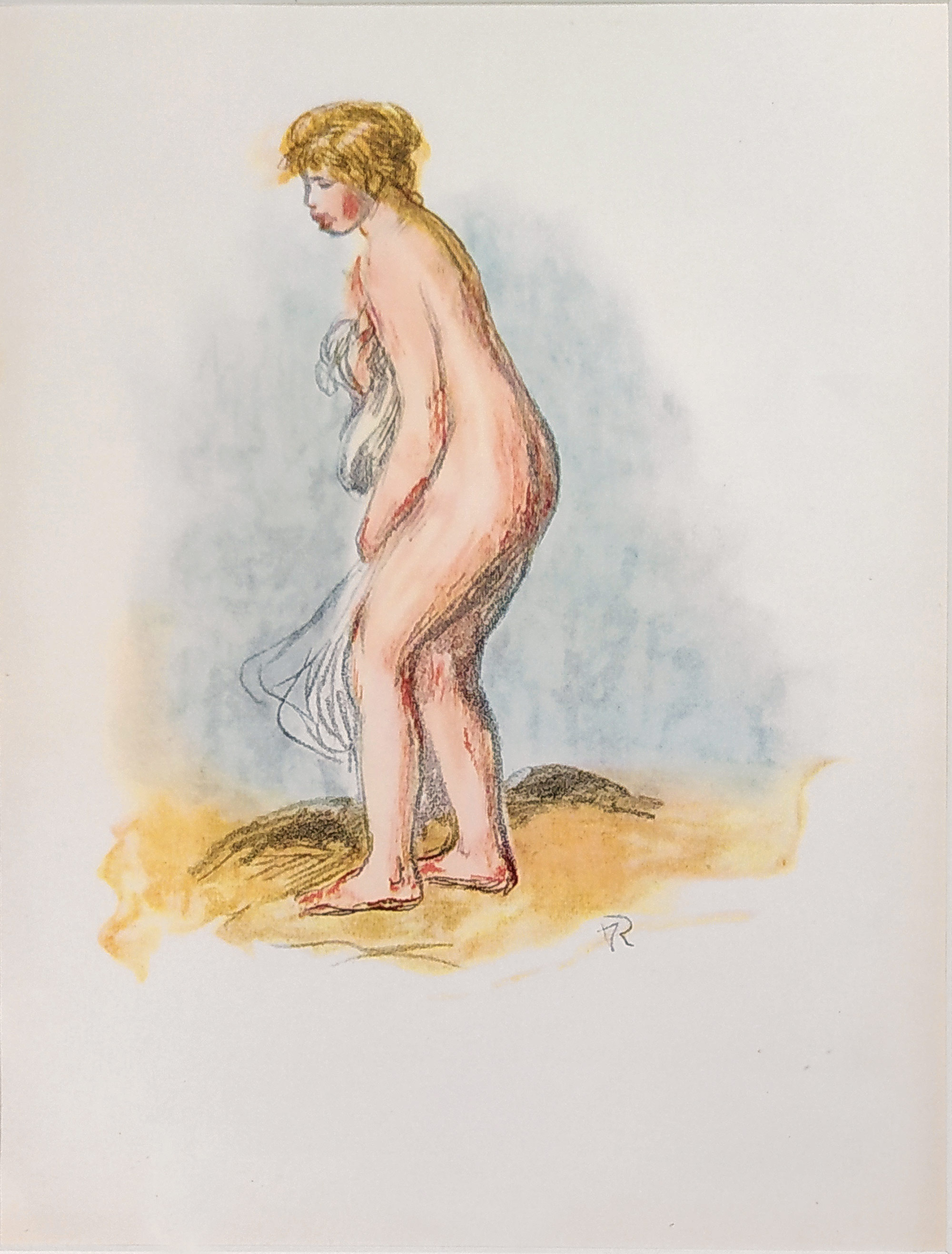 Renoir Pierre-Auguste – Baigneuse debout, en pied (ca 1896), barevná litografie, 1951