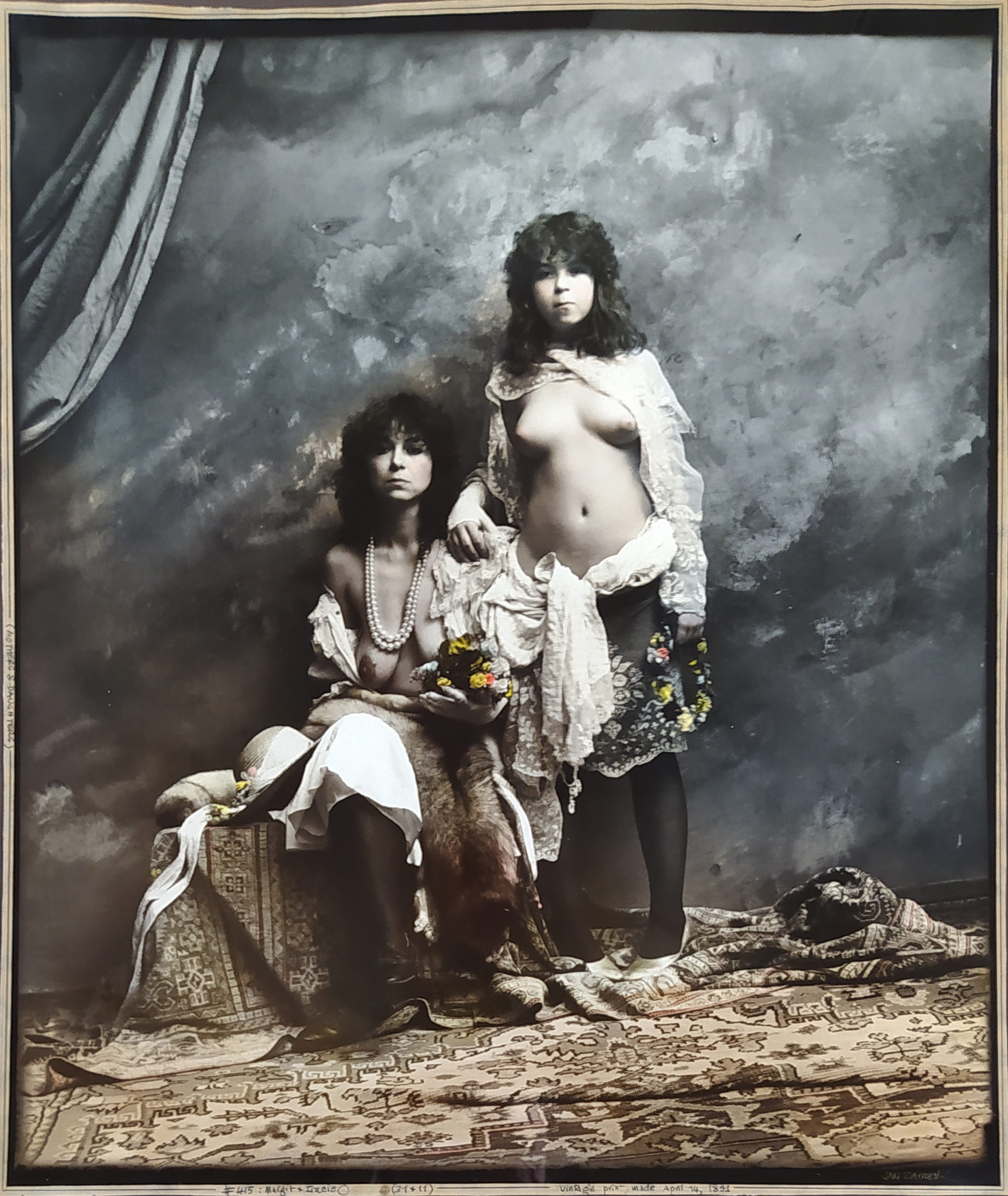 Saudek Jan – Margit a Lucie #415, velkoformátová kolorovaná autorská fotografie, 1991