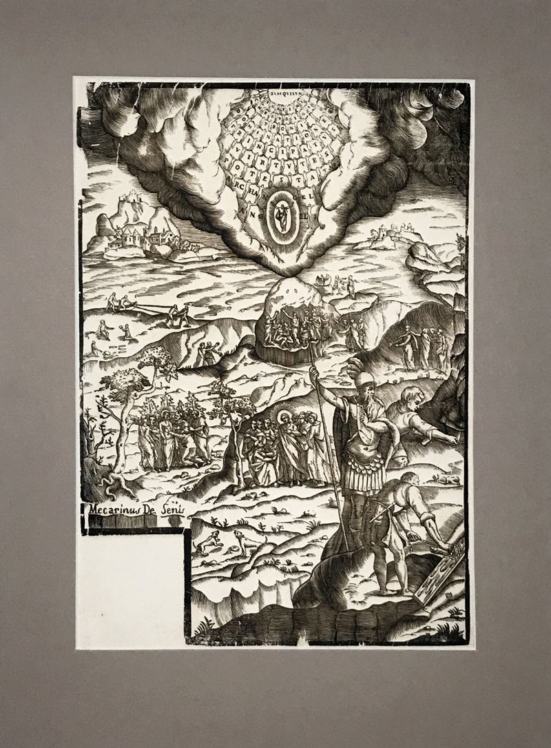 Italský anonym ca 1570/90 – Nanebevstoupení Krista, dřevořez, výtisk Barelli, ca 1870