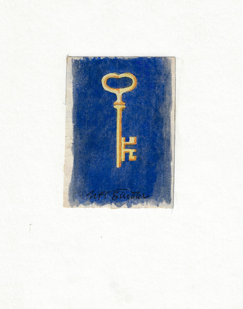 Šindler Jiří – Klíč, kolorovaná kresba, ca 1970