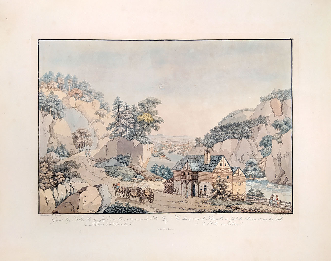 Krkonoše – Vrchlabí, Karel Postl, Lorenz Janscha, kolorovaný lept, 1810