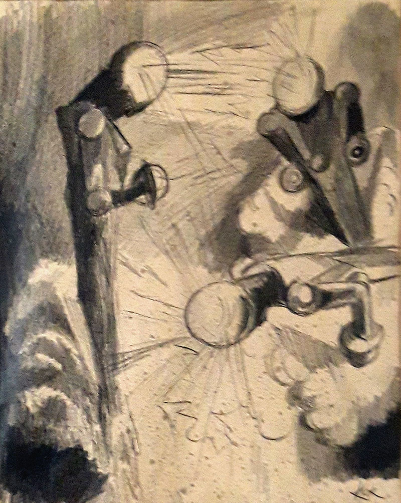 Konůpek Jan – Elektrony, kresba tužkou, ca 1920