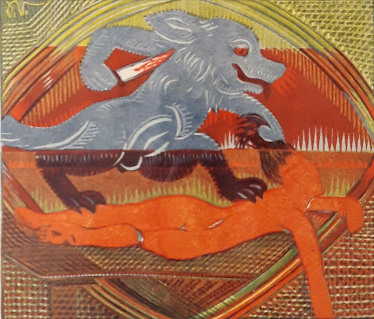 Váchal Josef – Vivisekce, barevný linoryt, 1921