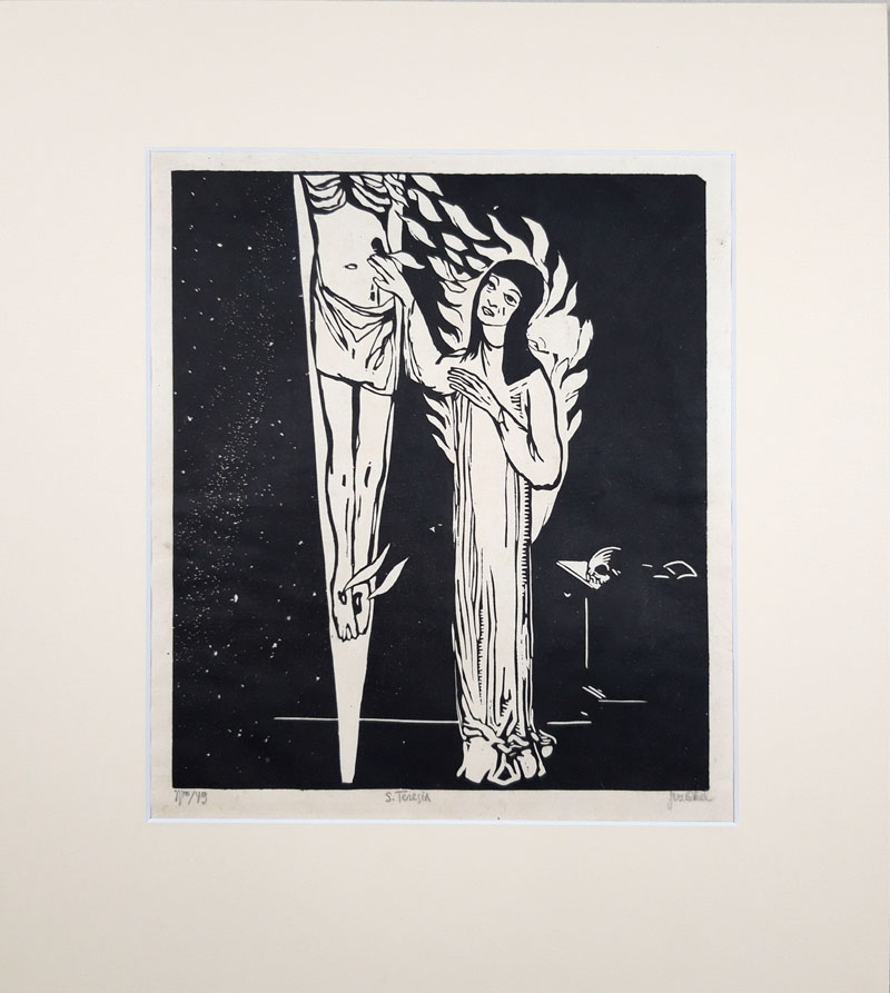 Váchal Josef – Sv. Terezie, původní dřevoryt, 1913