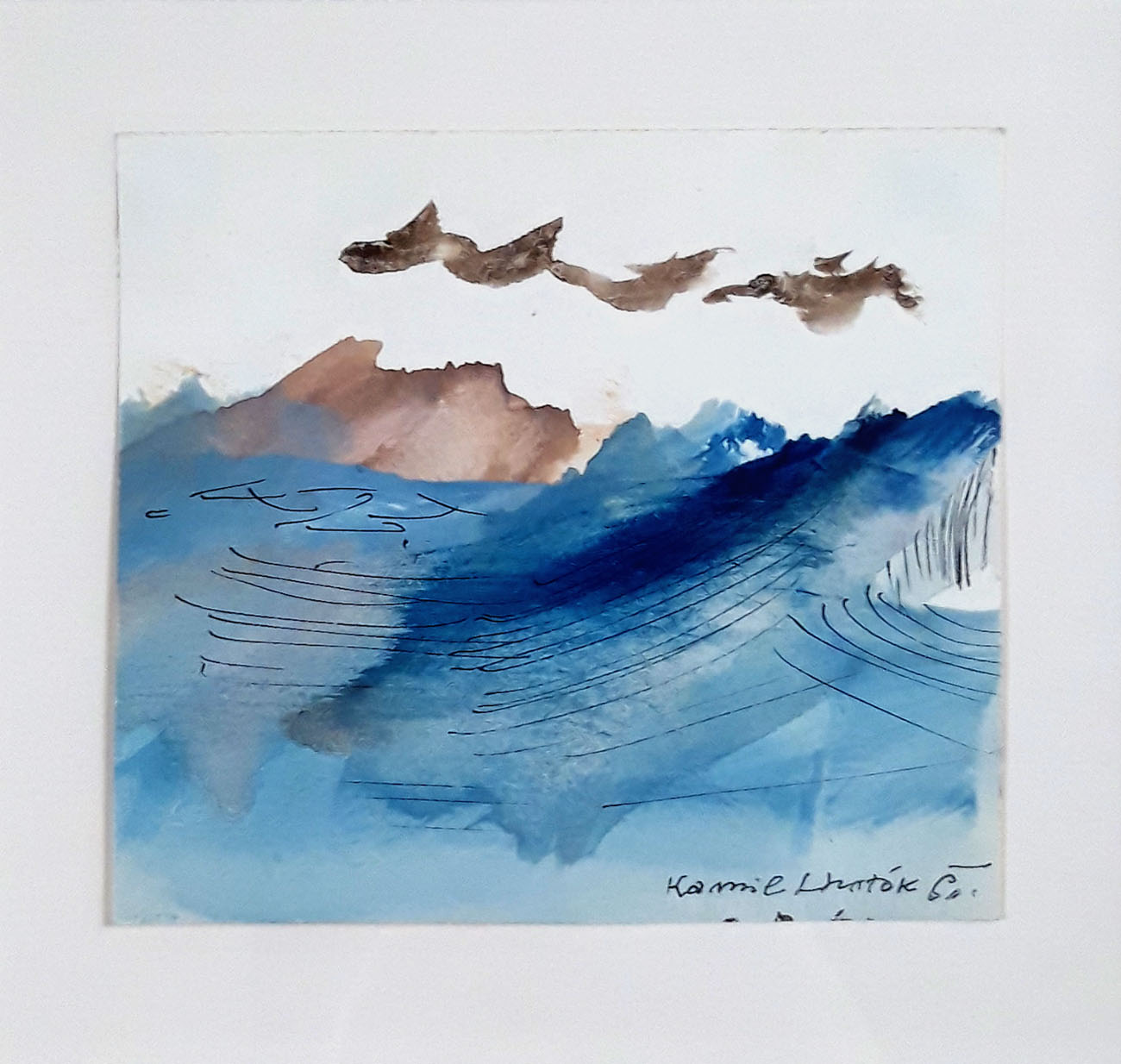 Lhoták Kamil – Bez názvu, akvarel a kresba tuší, 1960