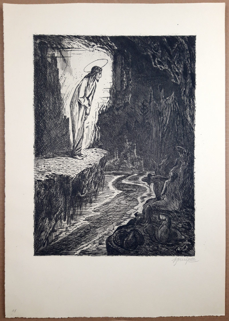 Konůpek Jan – Čekající, původní lept, 1933