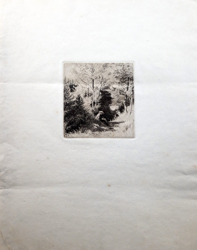 Švabinský Max – Postava v lese, lept, ca 1930