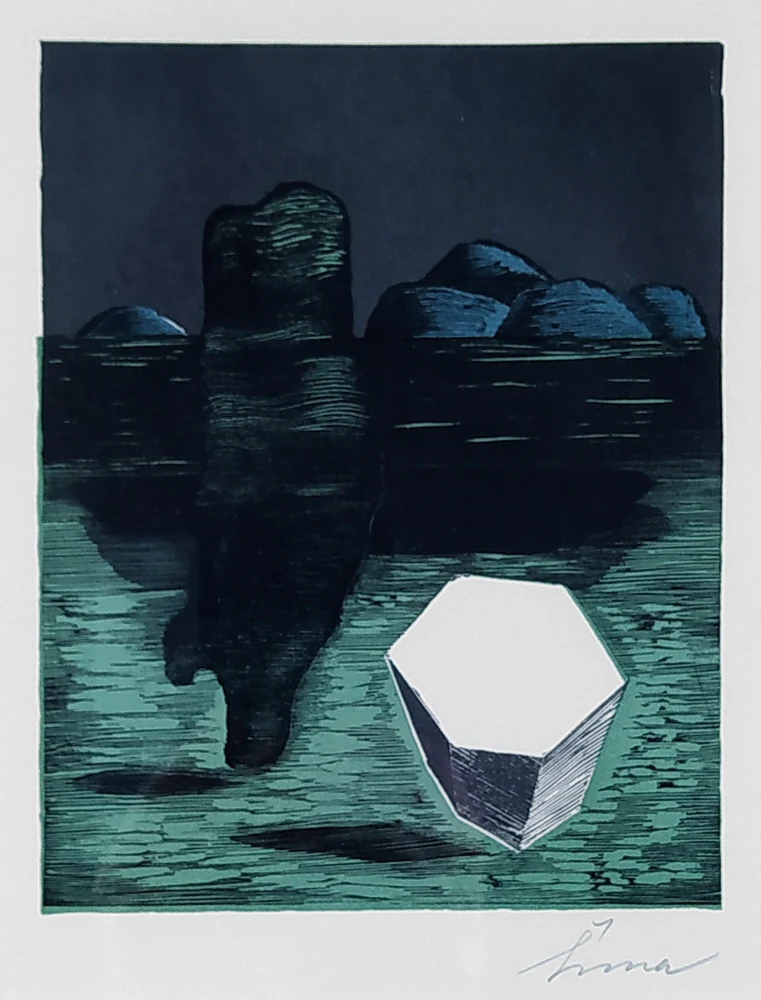 Šíma Josef – Krystal, původní barevný dřevoryt, 1935