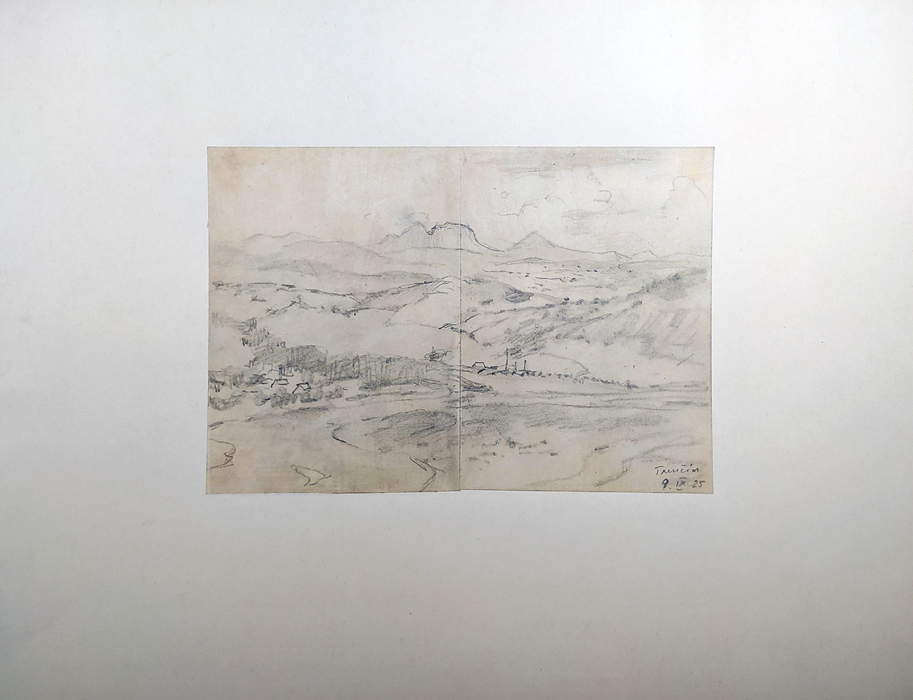 Boettinger Hugo – Trenčín 9. IX. 25, kresba tužkou, 1925