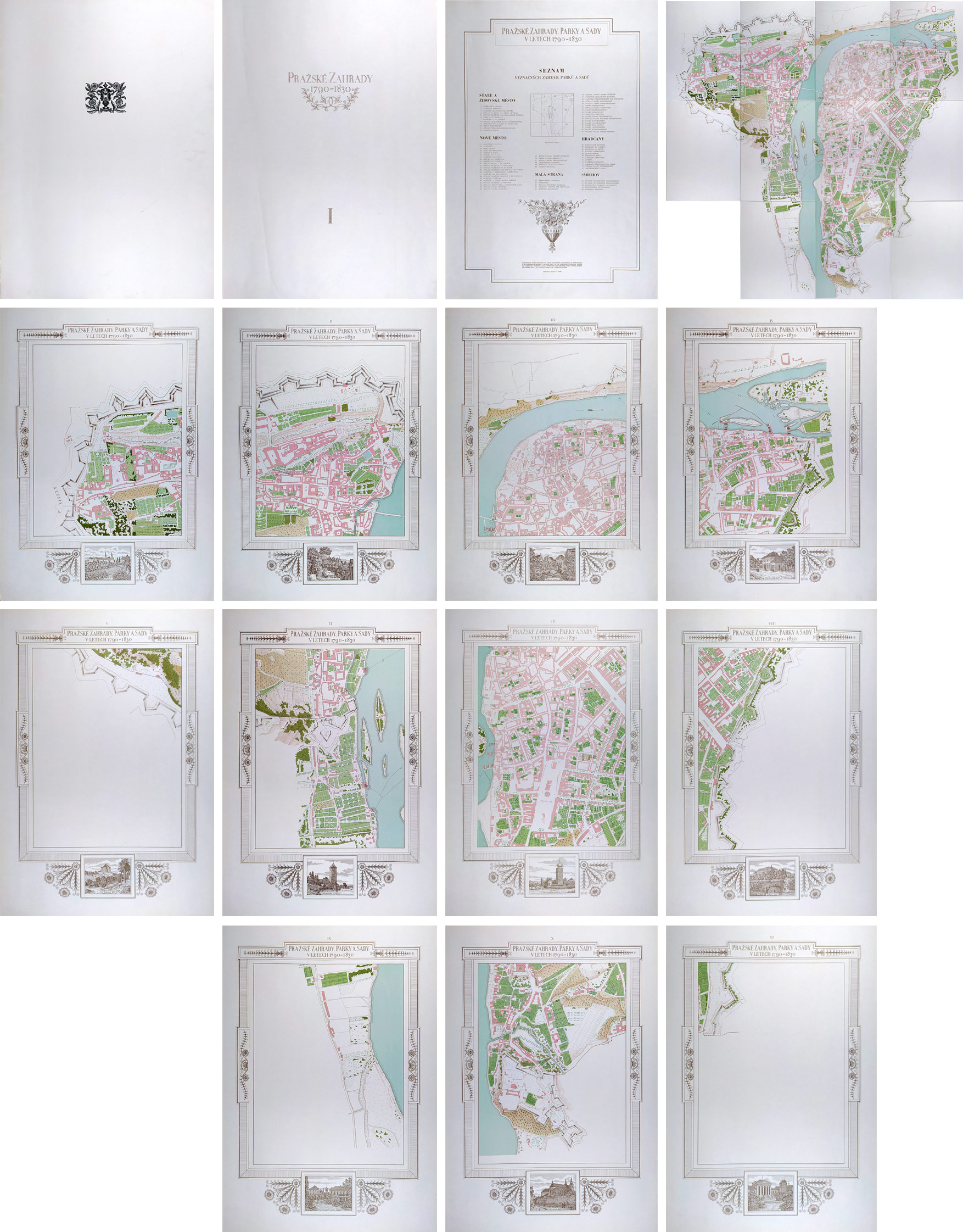 Hnilička Eduard, Zdeněk Wirth – Pražské zahrady I. a II., plány pražských zahrad 1954–58