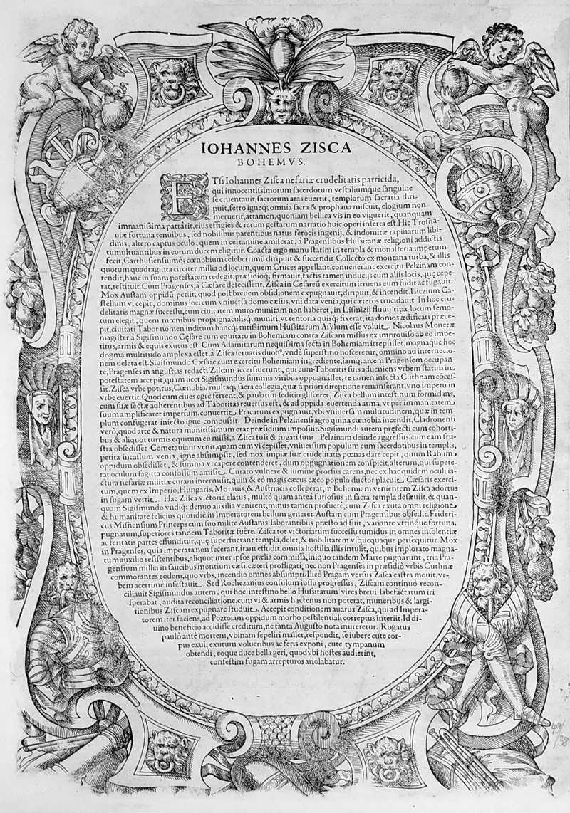 Jan Žižka – Custos Dominicus, původní mědiryt s leptem, 1601