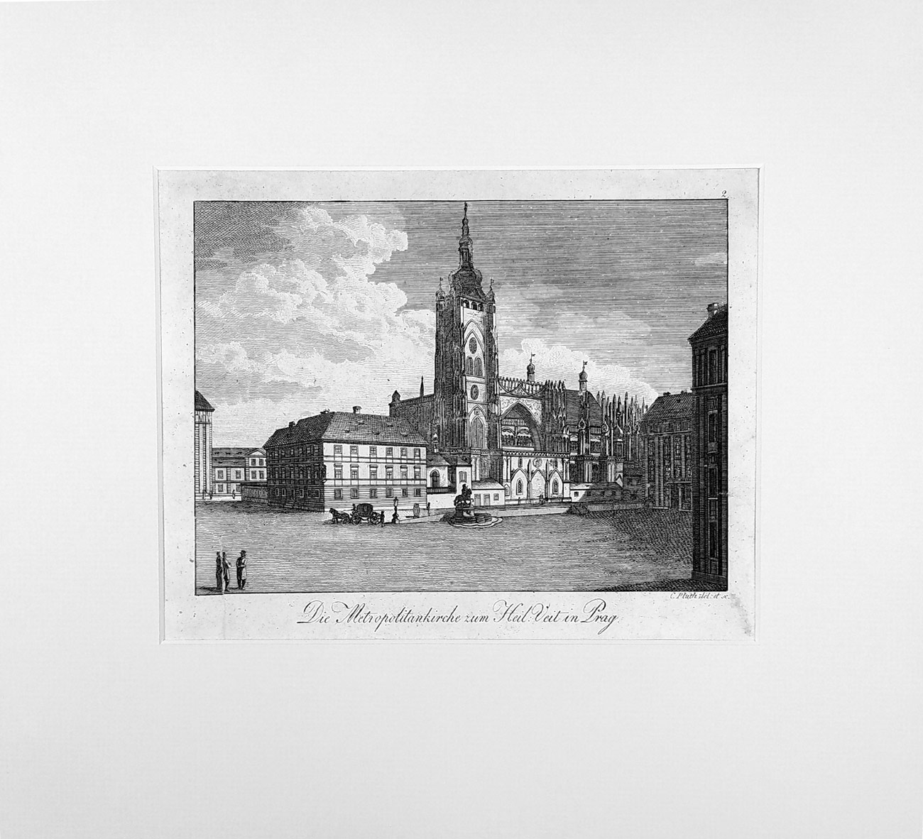 Praha – Chrám sv. Víta, Kašpar Pluth, původní mědiryt, 1819