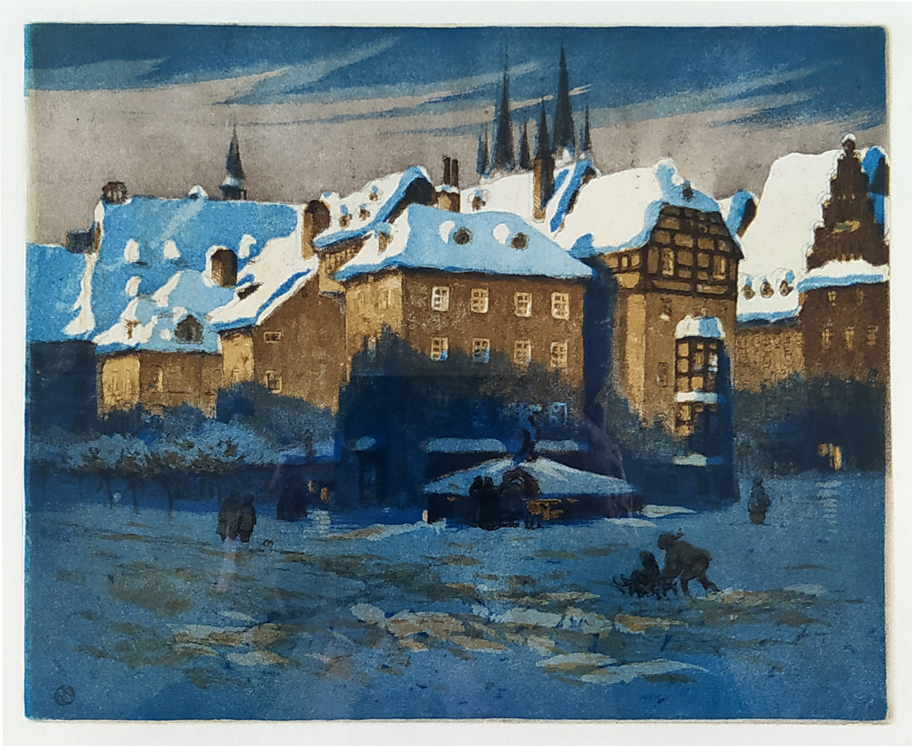 Schlindenbuch Rudolf Herbert – Špalíček, Cheb, akvatinta, grafika, prodej, ca 1910