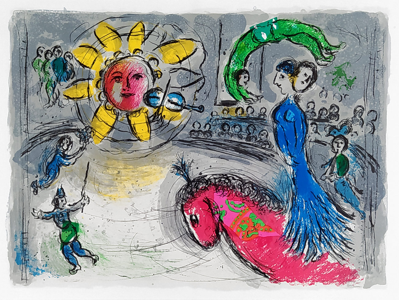 Chagall Marc – Cirkusová manéž, původní litografie, 1979