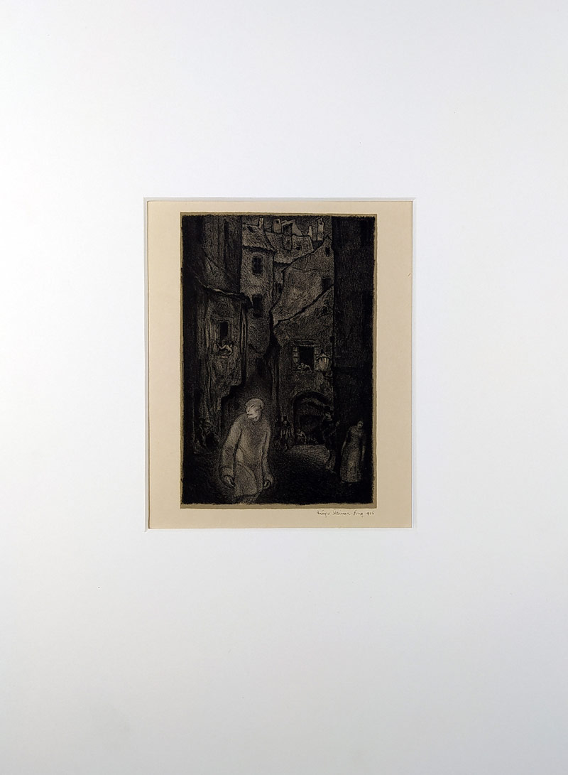 Steiner-Prag Hugo – Golem, Pražské fantazie, původní litografie, 1916