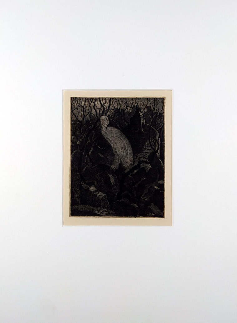 Steiner-Prag Hugo – Golem, Pražské fantazie, původní litografie, 1916