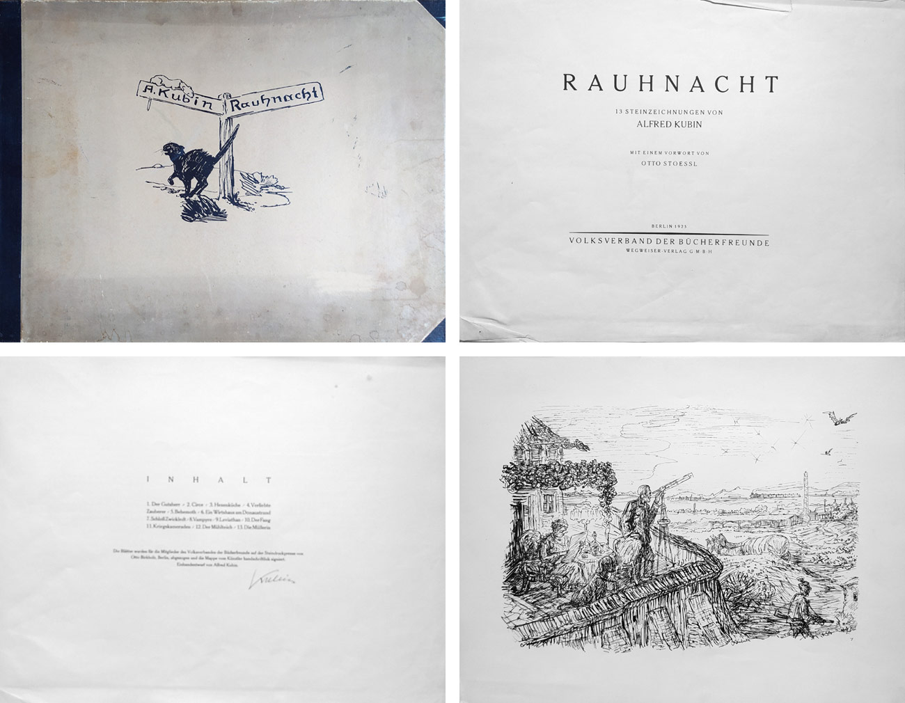 Kubin Alfred – Rauhnacht, Temná noc, album 13 původních litografií, 1925