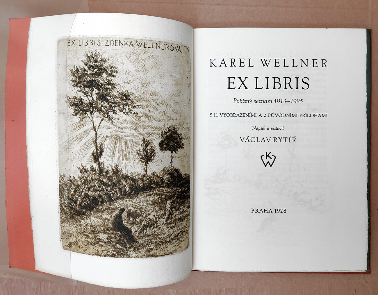 – Rytíř Václav – Karel Wellner Ex libris popisný seznam 1913–1925, vydáno 1928