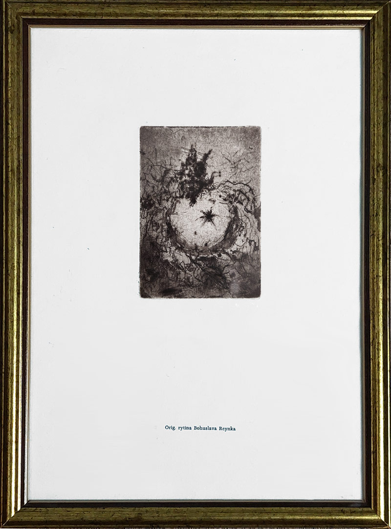 Reynek Bohuslav – Pamětní list Spolku čs. bibliofilů, lept, novotisk