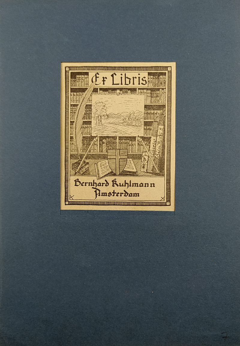 Kuhlmann Bernhard – Ex Libris Bernhard Kuhlmann Amsterdam, zinkografie, 1928