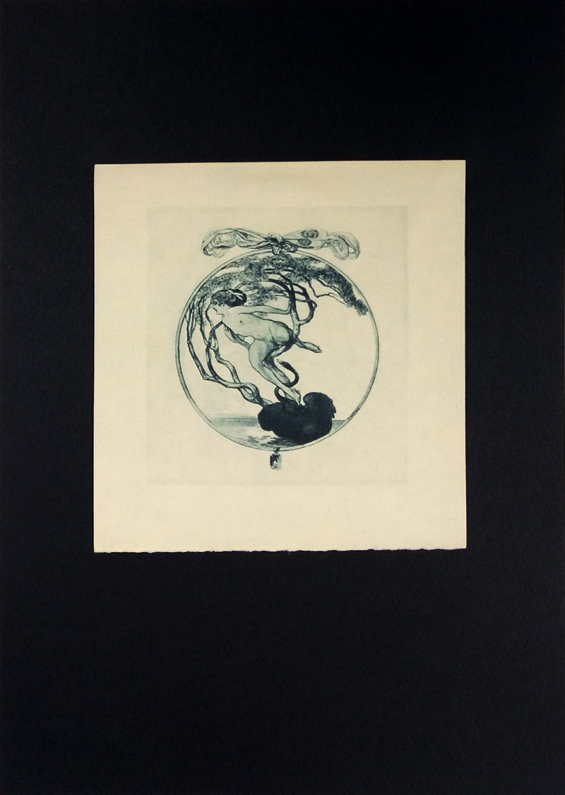 Bayros Franz von – Ex libris, původní lept, ca 1910, prodej moderní grafiky