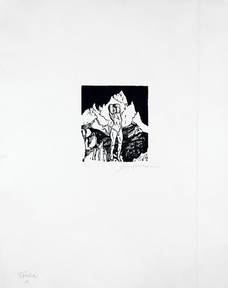 Hodek Josef ml. – Touha, dřevoryt, ca 1920