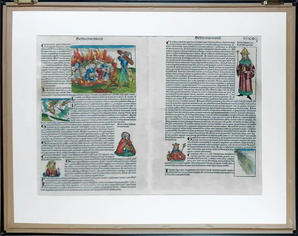 Praha – Praga, Schedel Hartmann, pragensia, původní staře kolorovaný dřevořez, 1493