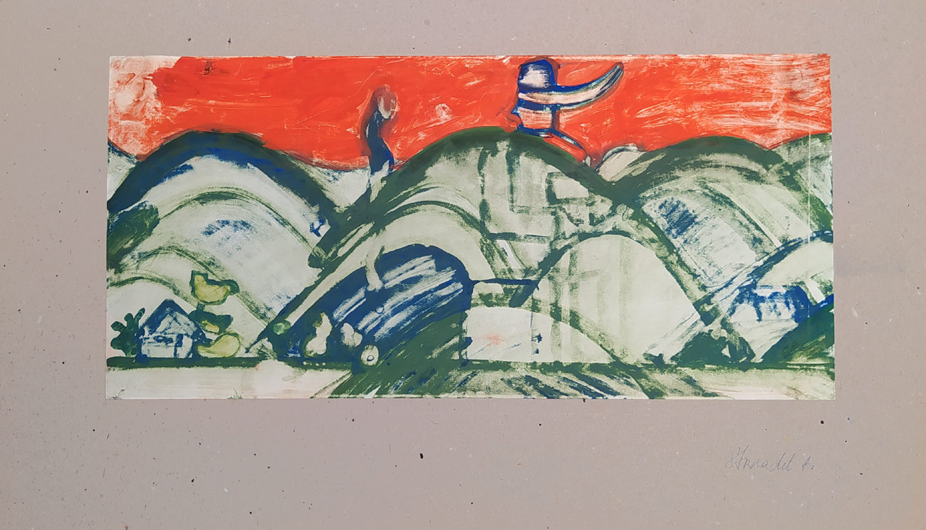 Strnadel Antonín – Bez názvu, kombinovaná technika, ca 1965