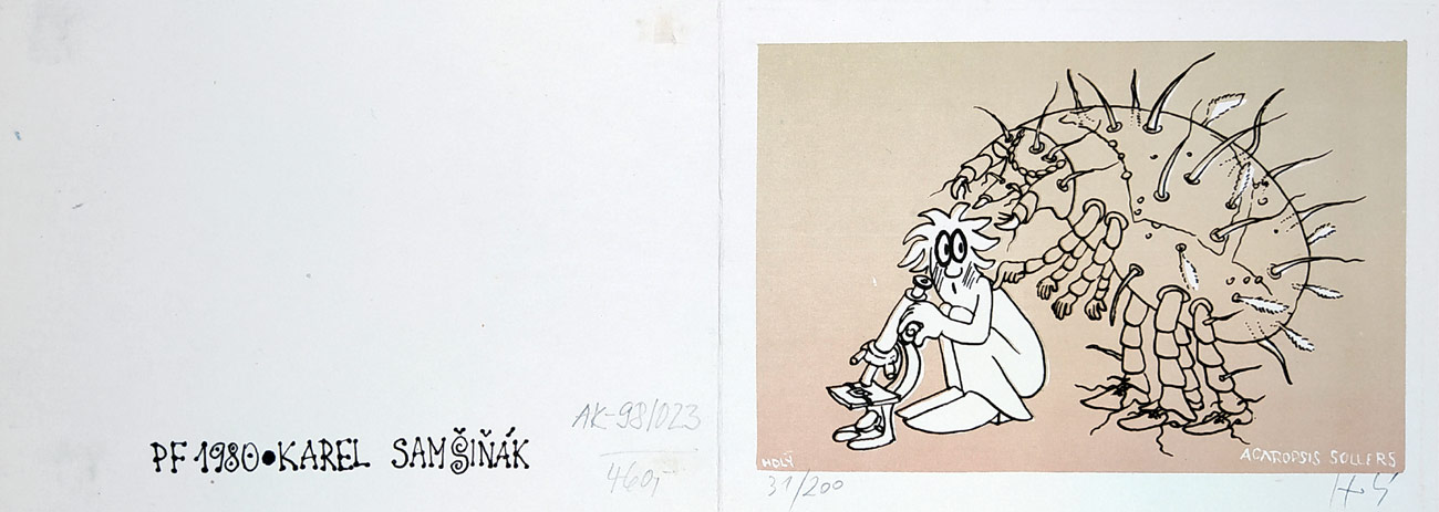 Holý Stanislav – PF 1980 Karel Samšiňák, litografie s podtiskem, č. 31/200, 1979