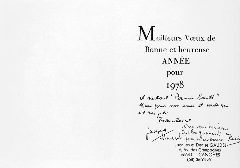 Gaudel Jacques – PF 1978 Jacques et Denise Gaudel, původní dřevoryt č. 105/135, 1977