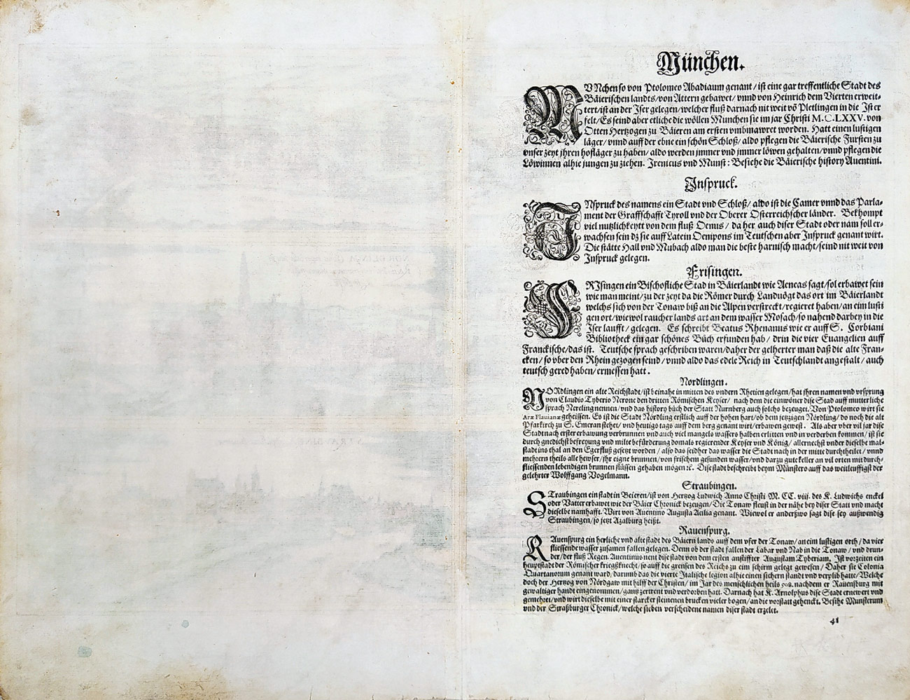 Německo – Georg Braun, Franz Hogenberg, staře kolorovaný původní mědiryt, 1577