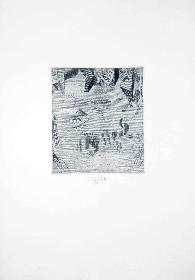 Minařík Ivan – Mlok skvrnitý, původní lept, 1983