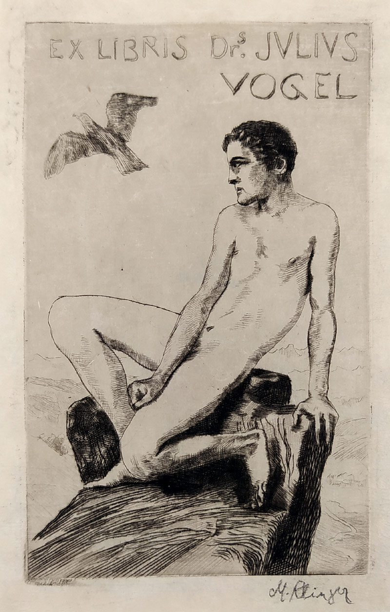 Klinger Max – Ex libris Dr. Julius Vogel, původní lept, Berlín, 1906