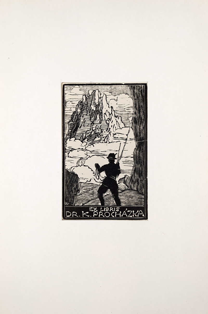 Váchal Josef – Ex libris Dr. K. Procházka, původní dřevoryt, 1924